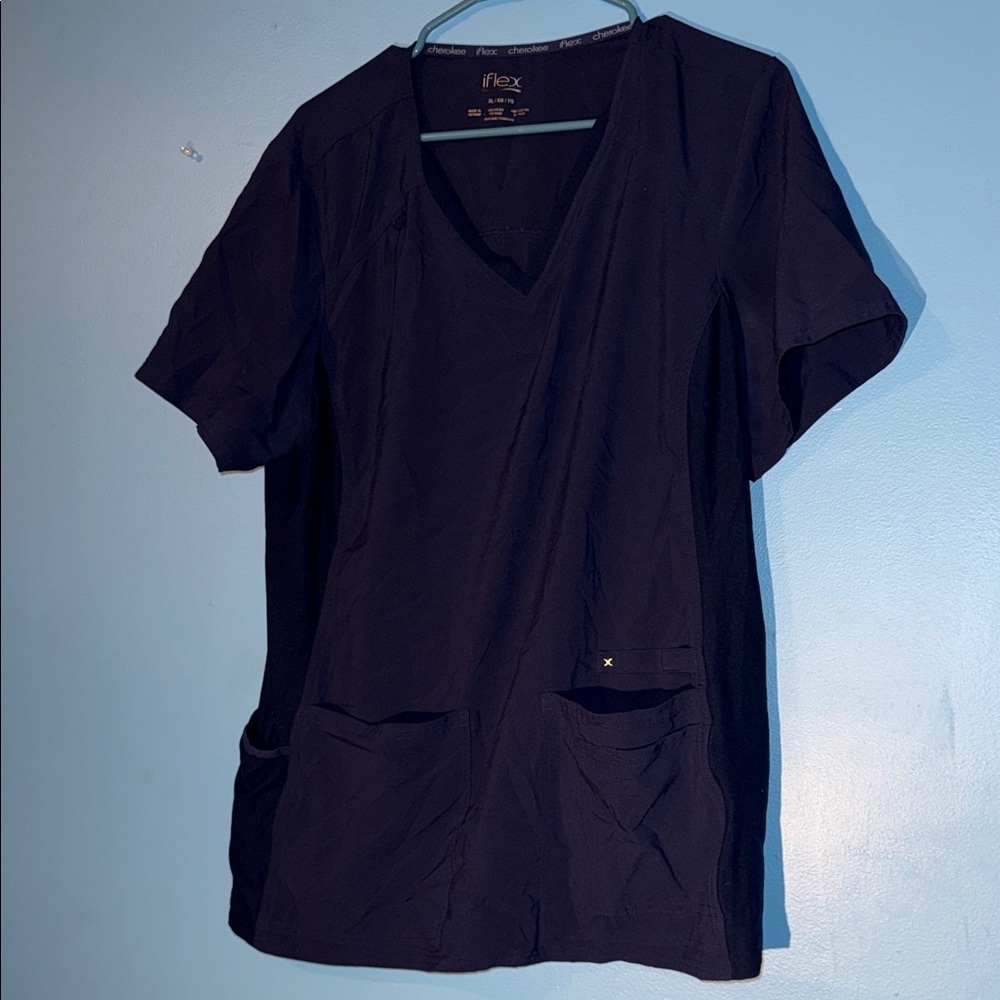 Cherokee iflex Women's navy blue scrub top